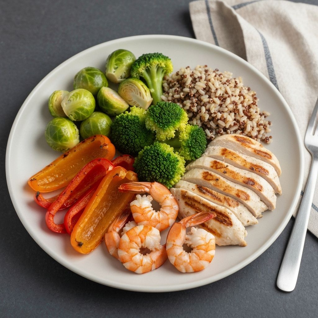 Balanced plate with nutritious foods